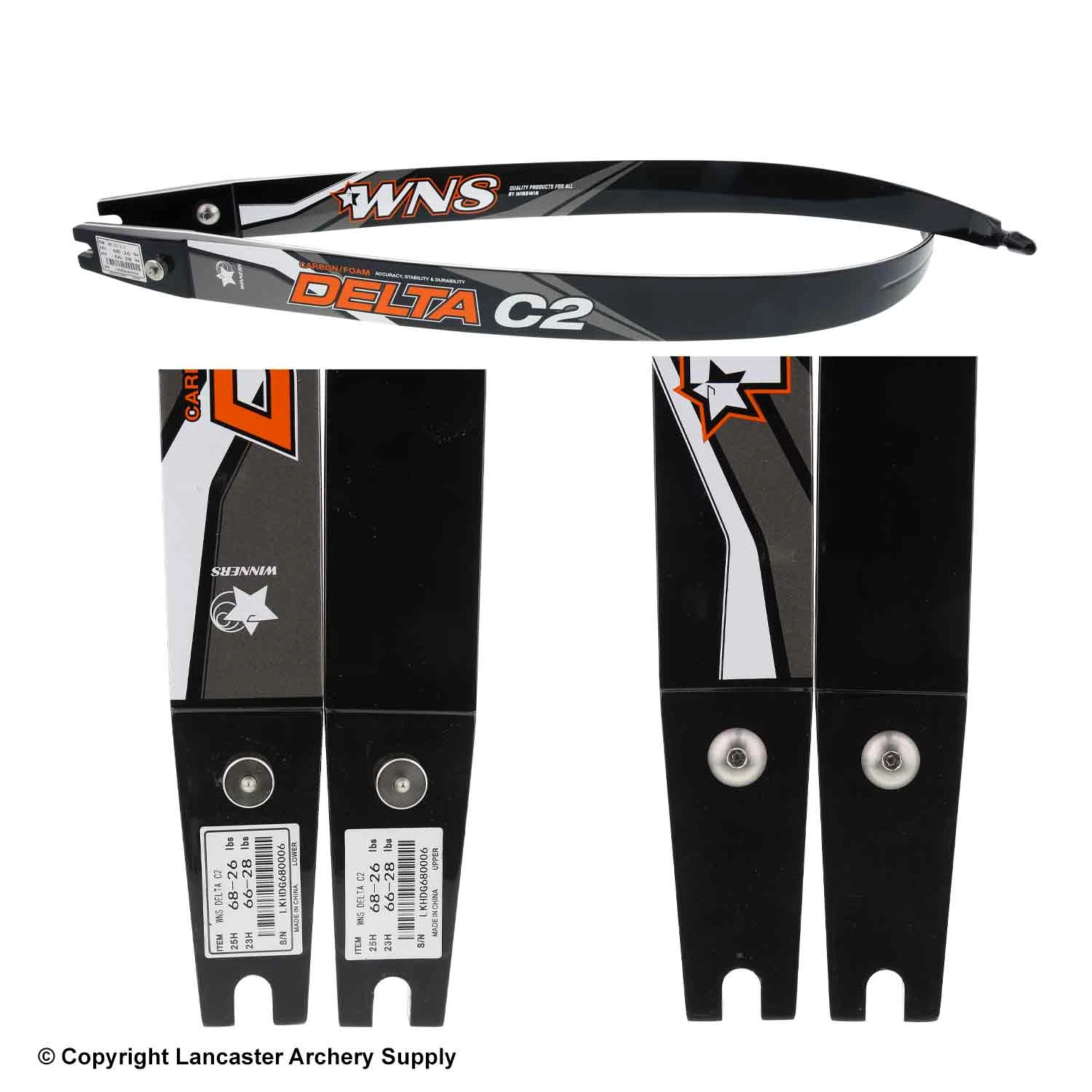 WNS Delta C2 Carbon / Foam Recurve Limbs (Open Box X1030231) 2 WNS Delta C2 Carbon / Foam Recurve Limbs (Open Box X1030231) - Image 2
