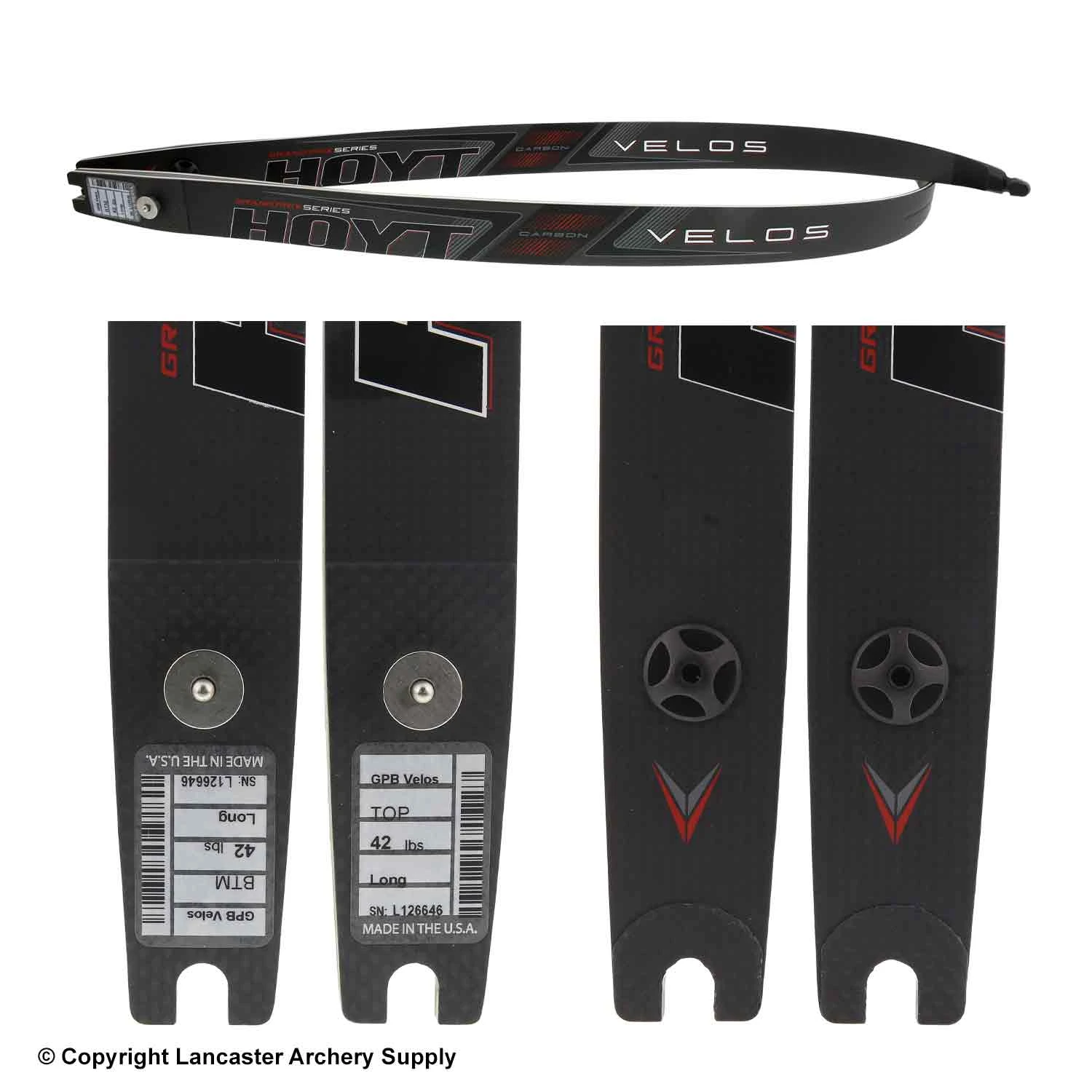 Hoyt Grand Prix Carbon Velos ILF Recurve Limbs (Open Box X1032320) 2 Hoyt Grand Prix Carbon Velos ILF Recurve Limbs (Open Box X1032320) - Image 2