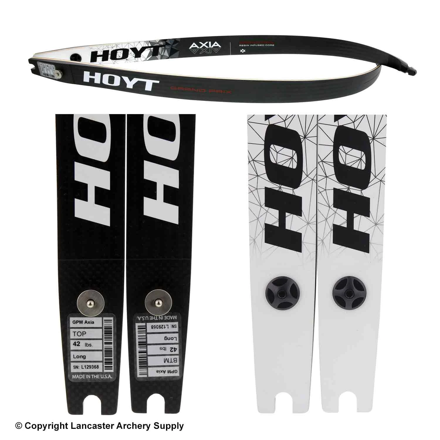 Hoyt Grand Prix Carbon Axia Recurve Limbs (Open Box X1033646) 2 Hoyt Grand Prix Carbon Axia Recurve Limbs (Open Box X1033646) - Image 2
